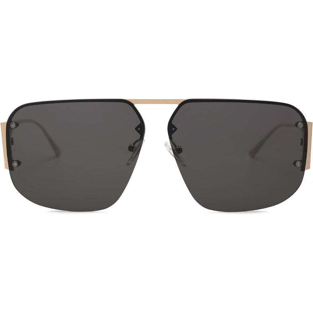 Trendy Aviator Sunglasses Mens Womens Retro Metal Rimless Gold Frame Shades